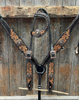 Copper Dot and Floral Copper One Ear / Breastcollar Tack Set  