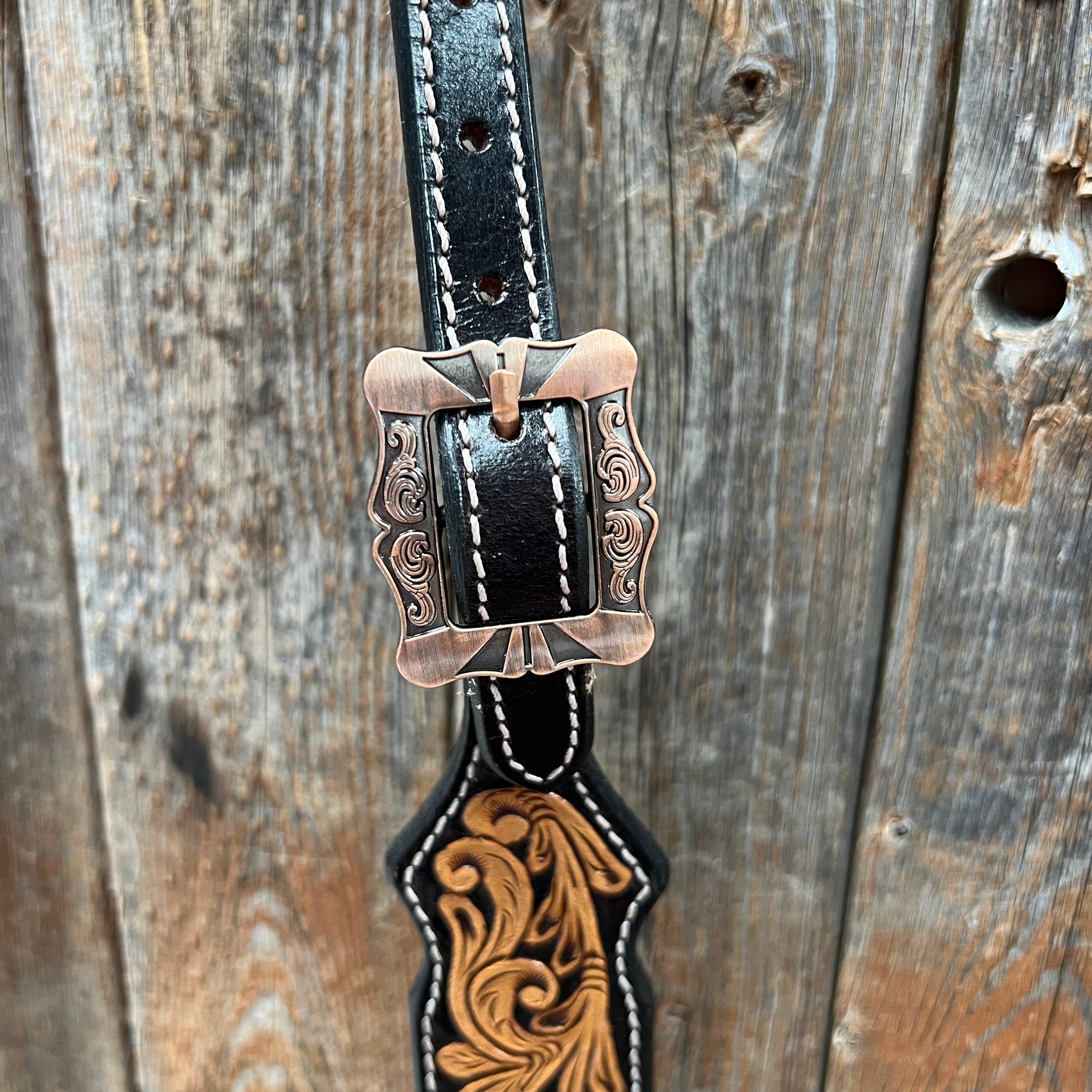 Copper Dot and Floral Copper One Ear / Breastcollar Tack Set  