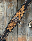 Copper Dot and Floral Copper One Ear / Breastcollar Tack Set  
