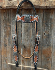 Classic Antique Silver Browband/One Ear Tack Set  
