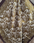 35X35" Sage and Brown Floral Paisley Wild Rag / Scarf WR3385