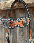 Classic Antique Silver Browband/One Ear Tack Set  