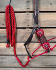 Floral Tooled Lariat & Leather Combo Halter 