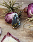Black Jack Turquoise Sterling Silver Ring – Teardrop – Adjustable