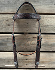 Dark Oil Braid Jet and AB Browband / One Ear Tack Set  