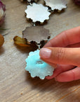 Sterling Silver Kingman Turquoise Flower Lariat Necklace – 25 Inch + 5½ Inch Drop – Native Made by A. Spencer – USA Made