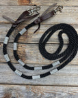 Rhinestone Nylon Barrel Racing Reins 