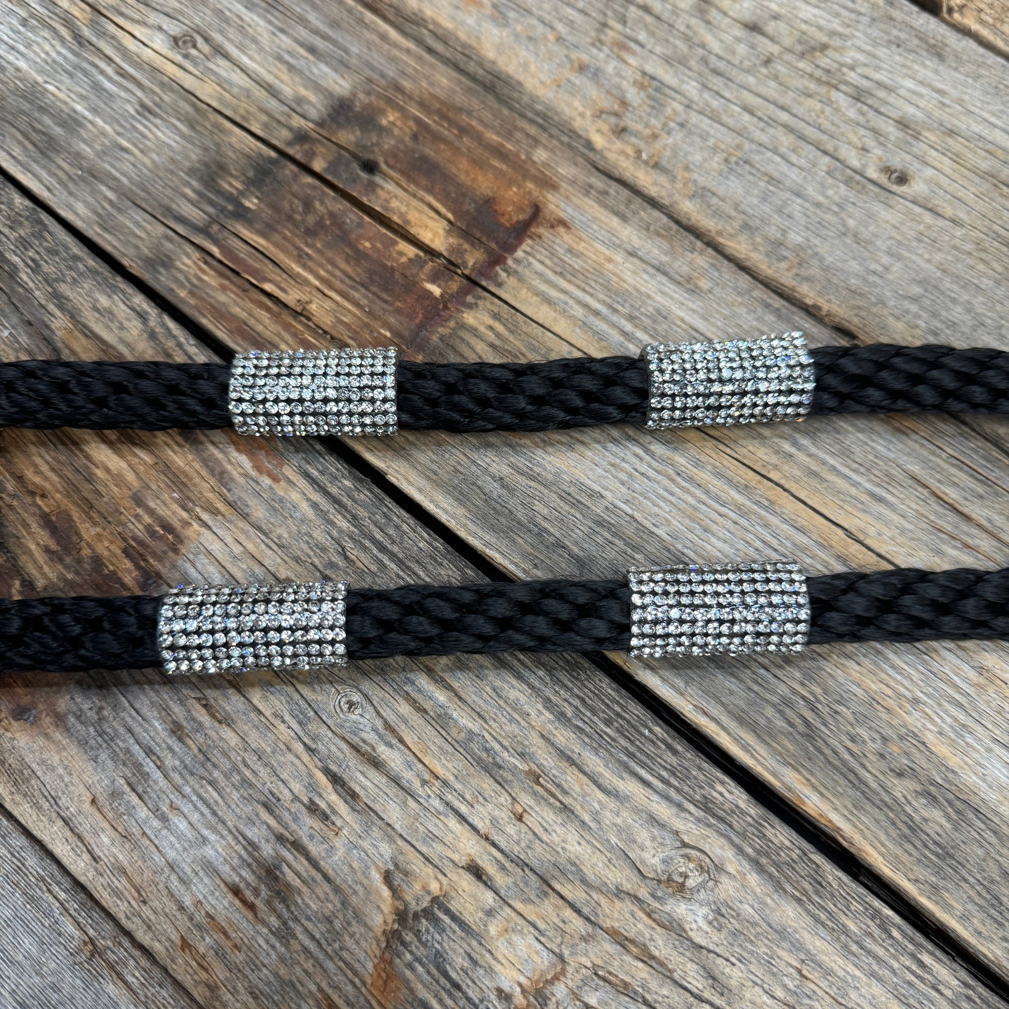 Rhinestone Nylon Barrel Racing Reins 