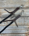 Thin Black Nylon Western Barrel Racing Reins 
