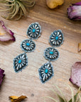 Sterling Silver Kingman Turquoise Dangle Earrings – Native Made by Rita Lee