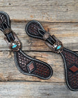 Dark Oil Diamond Spur Straps - Western Buckles 