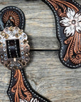 Triple Tone Floral Champagne, Clear Spur Straps 