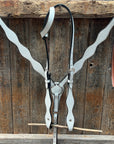 White Leather Scalloped Tack Sets