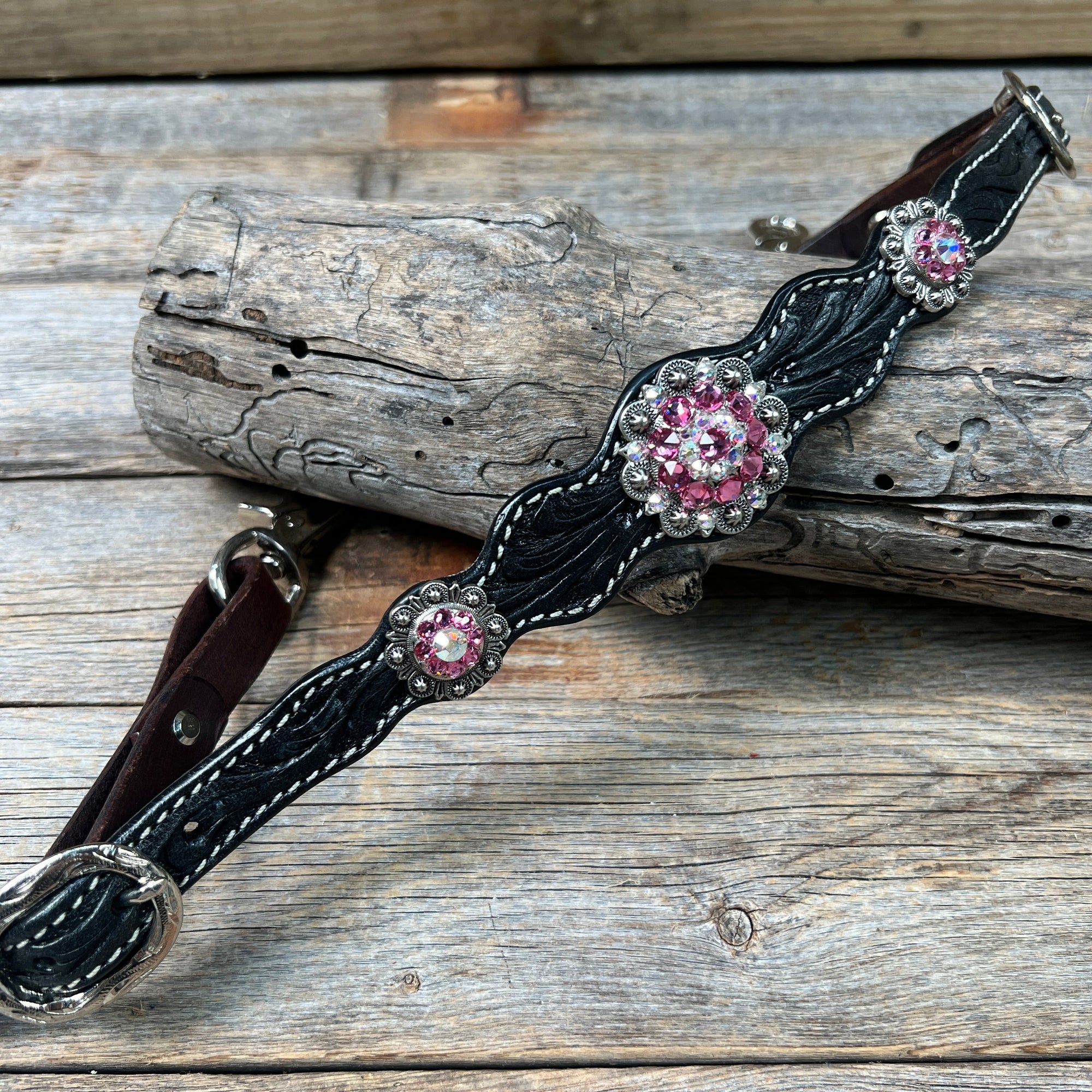 Black Floral Wither Strap 