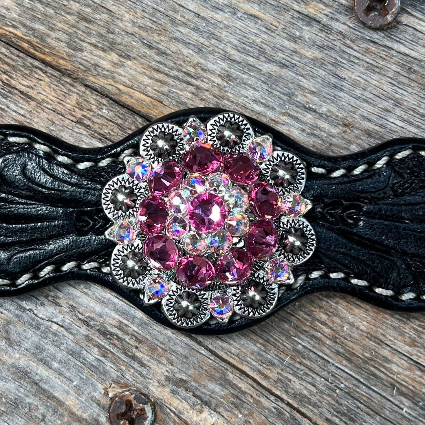 Black Floral Wither Strap 