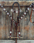 Medium Oil Basketweave AB Browband/One Ear Tack Set  