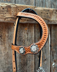 Light Oil Basketweave  Clear One Ear Tack Set  