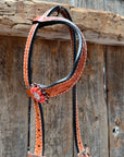 Light Oil Floral Coral, Clear One Ear & Breastcollar Tack Set 