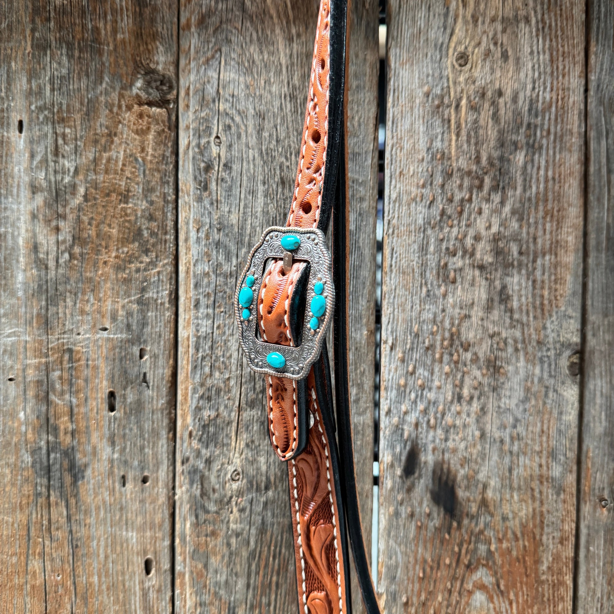 Light Oil V Brow Turquoise Cabochons Browband &amp; Breastcollar Tack Set 