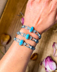 Sterling Silver Kingman Turquoise Cuff Bracelet – Native Made by K. Billah
