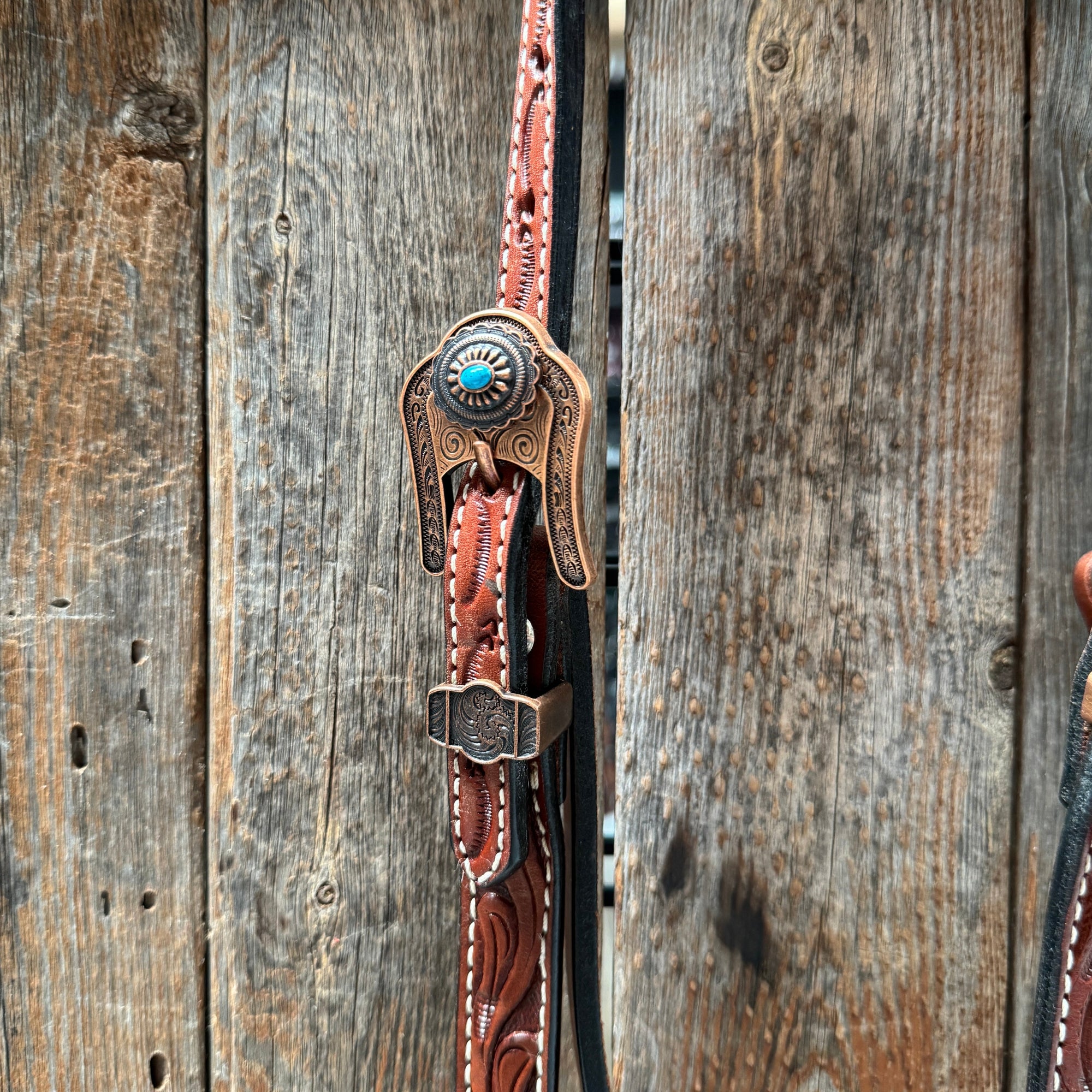 Medium Oil V Brow Oval Turquoise Browband &amp; Breastcollar Tack Set 