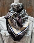 35X35"  Blue and Cream Paisley Wild Rag / Scarf WR3408