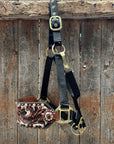 Black Nylon Horse Halter – Bronc Noseband with Crystal Conchos NH100