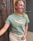 Metallic Spur Tee- DESERT GREEN