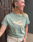 Metallic Spur Tee- DESERT GREEN