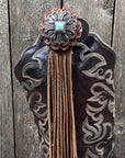 Boot Cuff Jewelry - Copper Turquoise Concho - Fringe