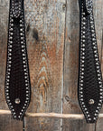 Dark Oil Basketweave with Silver Dots One Ear Headstall / Bridle