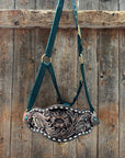 Hunter Green Nylon Horse Halter – Bronc Noseband with Western Conchos NH114