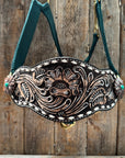 Hunter Green Nylon Horse Halter – Bronc Noseband with Western Conchos NH114