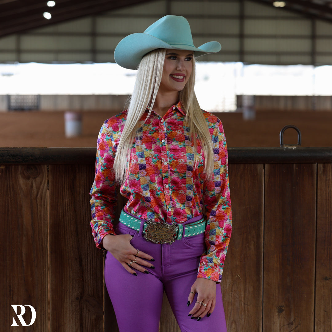 EASTER PATCH SATIN PERFORMANCE RODEO SHIRT