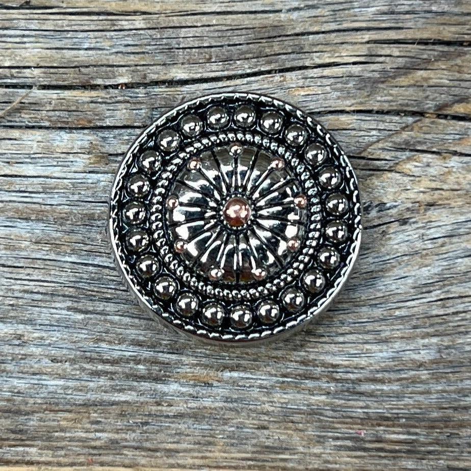 Antique Silver Flower and Dots Concho 1.5" W230L
