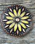 Copper Yellow Daisy Concho 1.5" W229L
