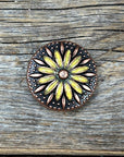 Copper Yellow Daisy Concho 1" W229S