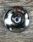 Antique Silver Blue Geometric Concho 1.5" W236L