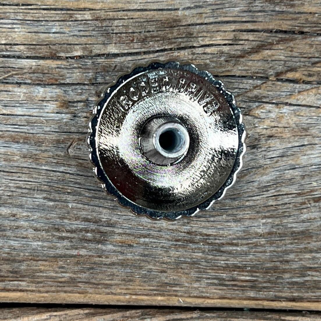 Antique Silver Flower and Loops Concho 1" W235S