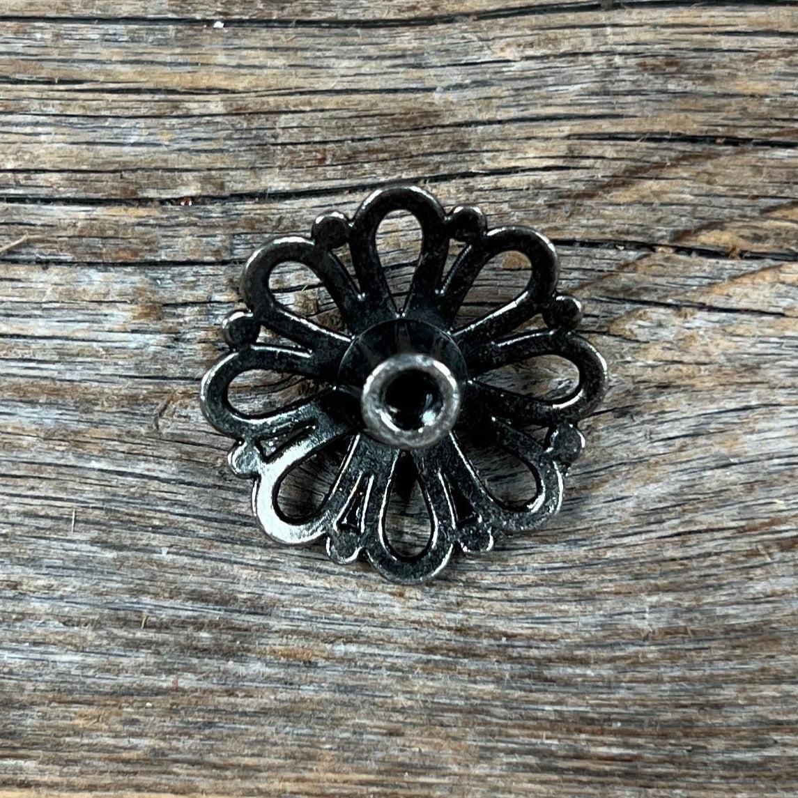 Antique Silver Turquoise Flower Concho 1" W231S