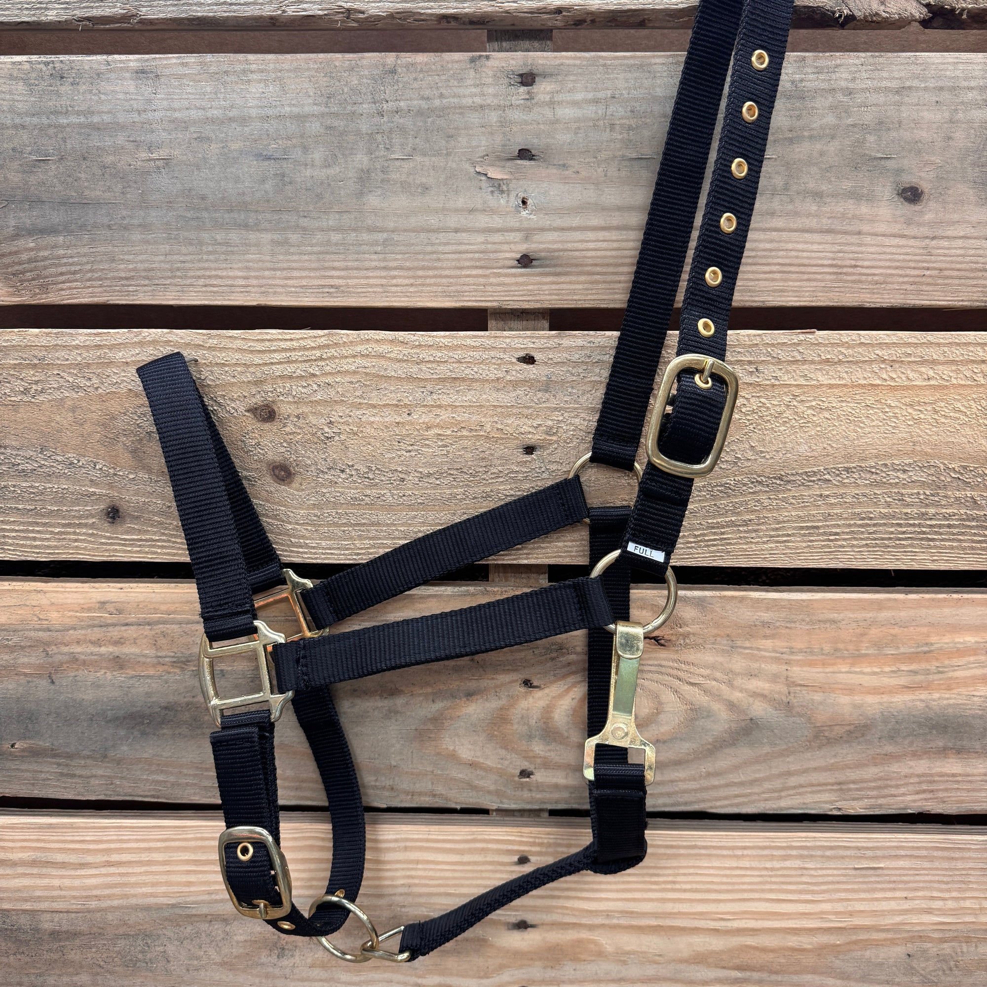 Black Nylon Horse Halter NHBLK