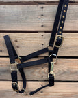 Black Nylon Horse Halter NHBLK