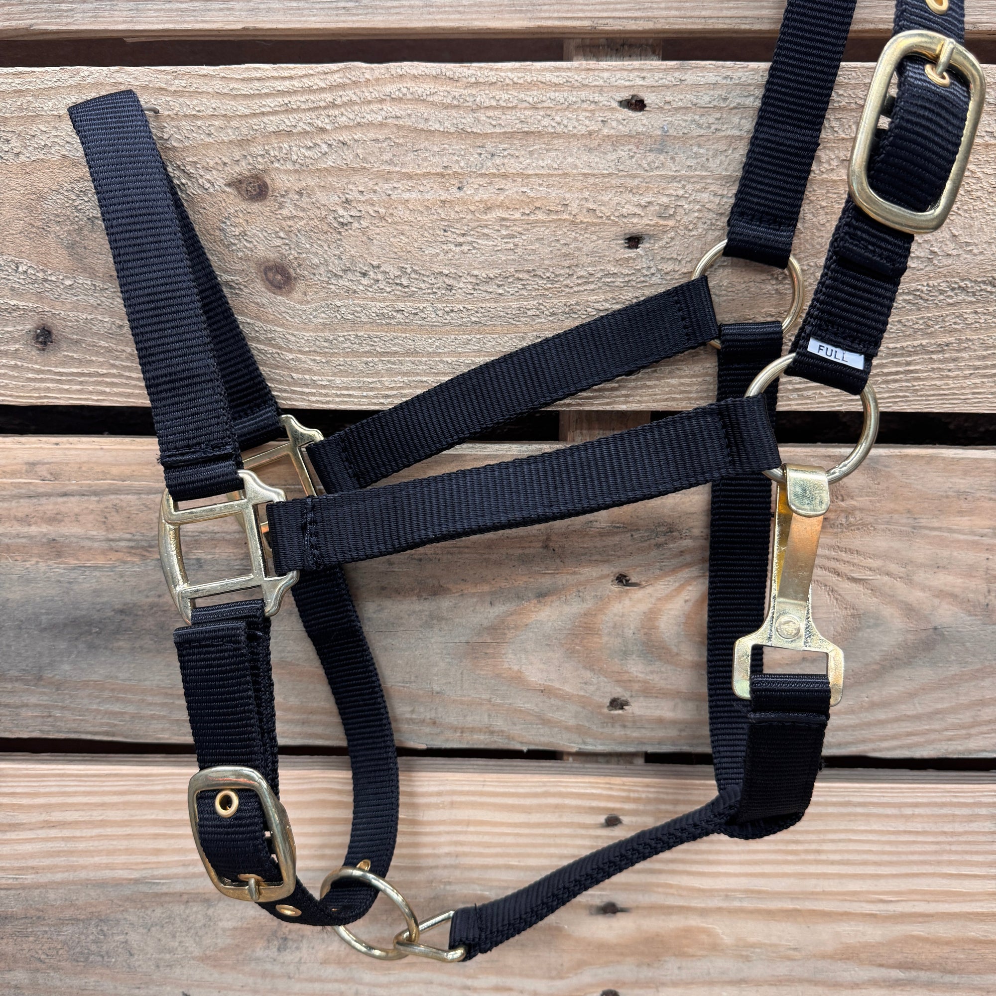 Black Nylon Horse Halter NHBLK