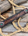 Tan Mule Tape Halter - Copper Turquoise 
