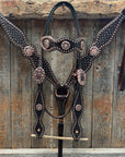 Copper Dot Honeycomb Western Browband / One Ear Tack Set 