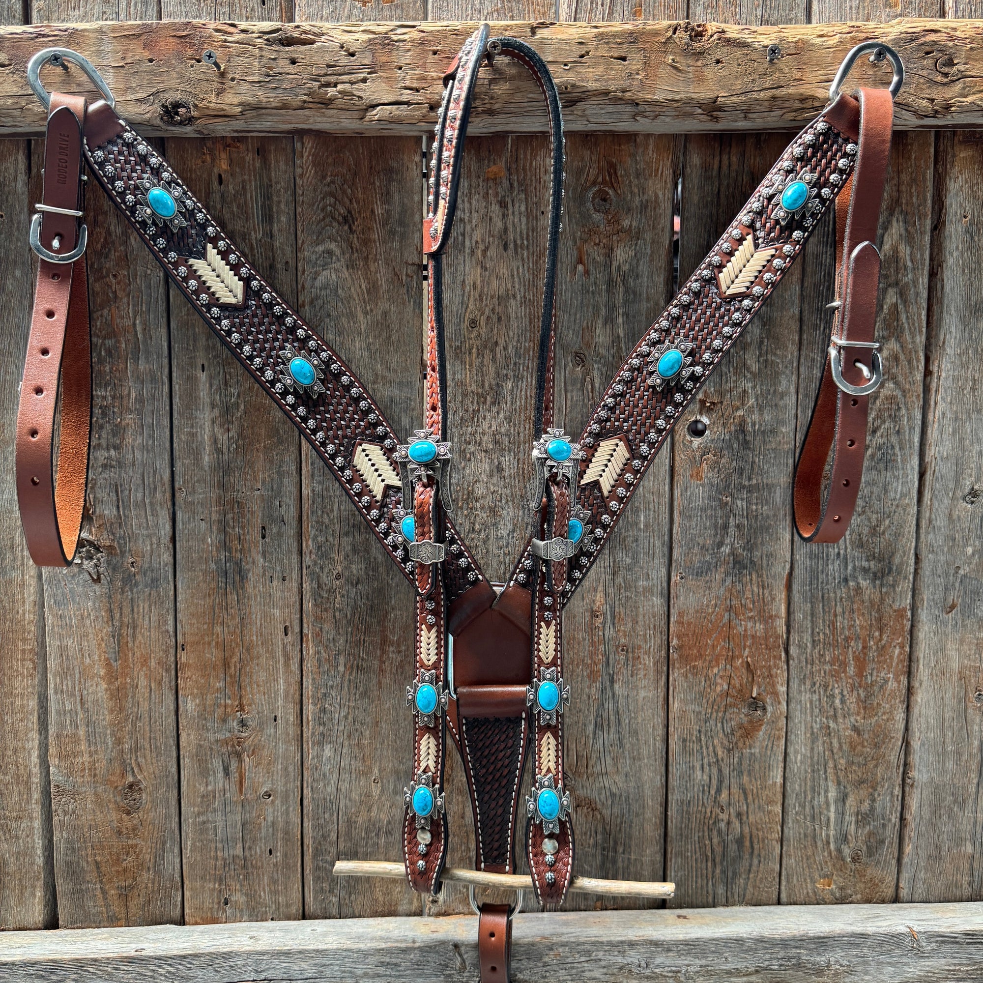Rawhide South West One Ear Headstall and Breastcollar Tack Set 