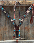 Rawhide South West One Ear Headstall and Breastcollar Tack Set 