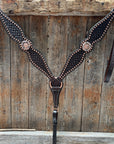 Copper Dot Honeycomb Western Browband / One Ear Tack Set 