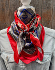 35X35" Red and Blue Floral Wild Rag / Scarf WR3439