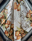 35X35" Black and White Floral Wild Rag / Scarf WR3438